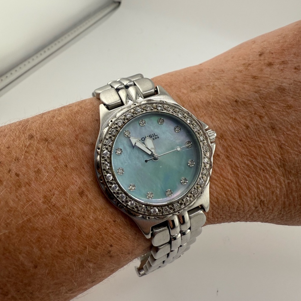 Fossil Rhinestone stainless steal watch. AM3480 - Picture 7 of 7